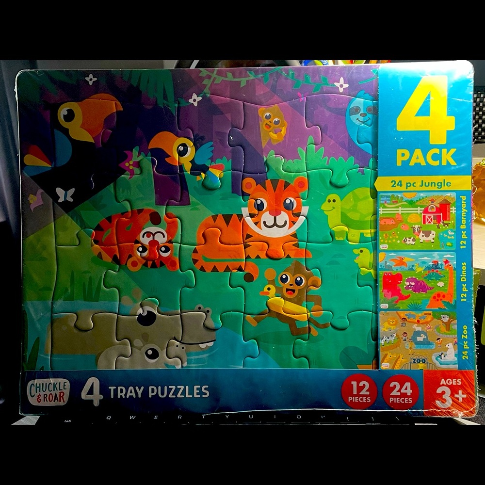 4 Pack 24 pc Jungle puzzles
